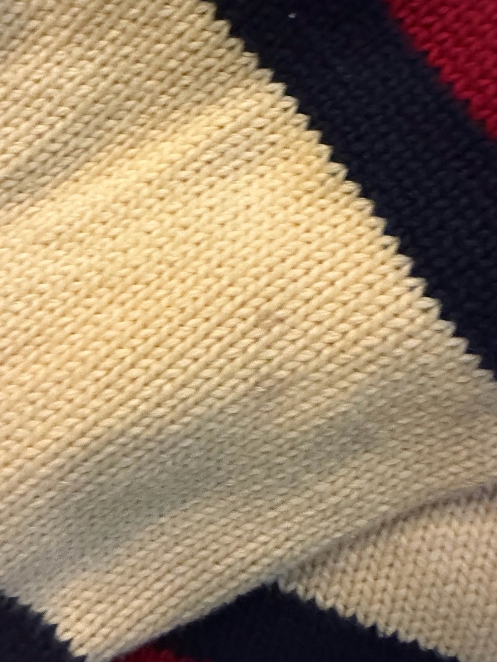 Tommy Hilfiger Yellow Crewneck KNIT BOXY Sweater with Navy & Red Stripes - Picture 4 of 7